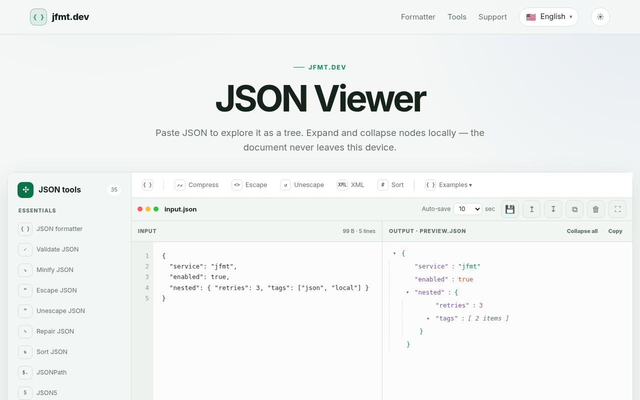 JFmt screenshot 2