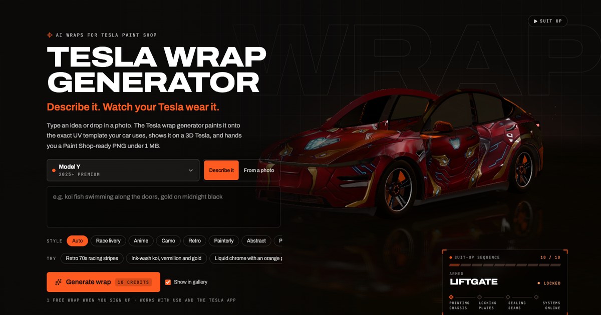 Tesla Wrap Generator screenshot 1